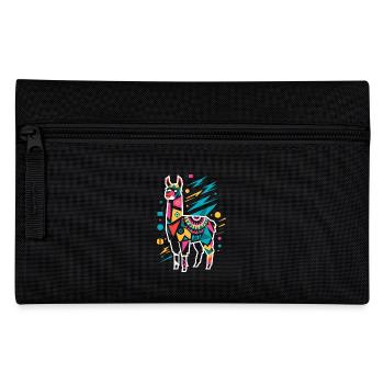 Colorful Geometric Llama - Pencil Case - black - Front