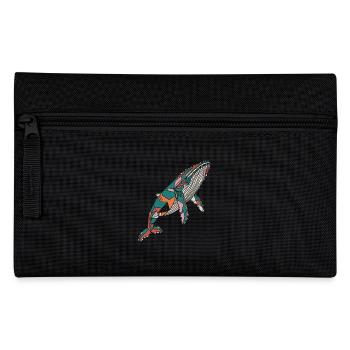 Bunter Geometrischer Wal Kunstwerk - Federtasche - Schwarz - Vorne
