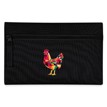 Geometrische Bauernhof Tier Grafik Huhn - Federtasche - Schwarz - Vorne