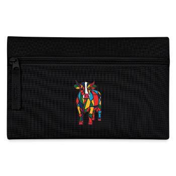 Oeuvre d’animaux de ferme géométrique colorée - Trousse - noir - Devant