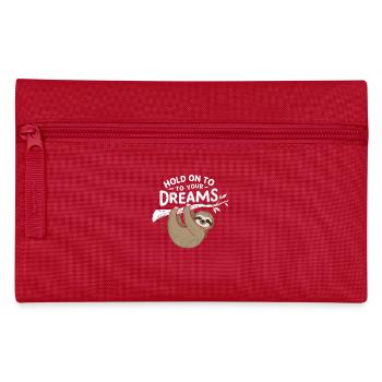 Hold on to your dreams – Sloth inspiring - Pencil Case - red - Front