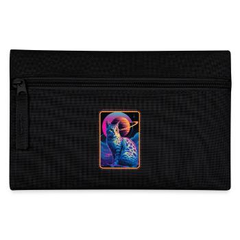 Animal Art Planet Fantasy Artwork Cat Universe - Pencil Case - black - Front