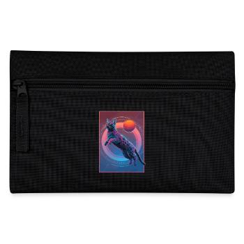 Animal Art Planet Fantasy Artwork Cat and - Pencil Case - black - Front