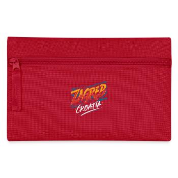 Zagreb Croatia Souvenir Kunstwerk - Federtasche - Rot - Vorne