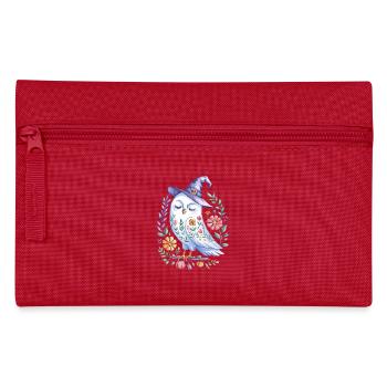 Halloween Eule Mit Hexenhut Und Blumen - Federtasche - Rot - Vorne