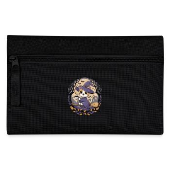 Chat mignon en sorcière pour Halloween - Trousse - noir - Devant