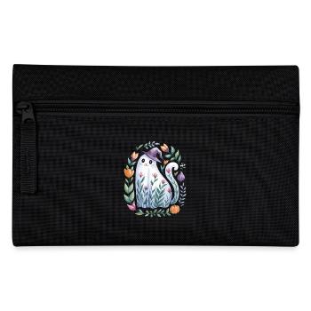 Chat fantôme d'Halloween avec chapeau de sorcière et fleurs - Trousse - noir - Devant