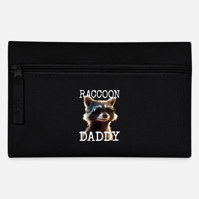 Raccoon Daddy Waschbär Vatertag Waschbären Dad - Federtasche - Schwarz