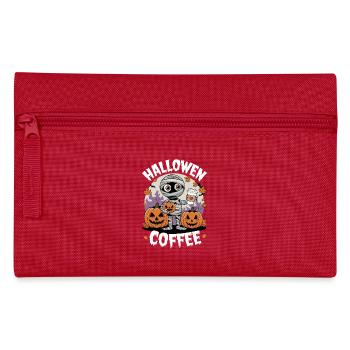 Momie d’Halloween avec des citrouilles et du café - Trousse - rouge - Devant