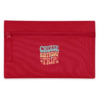 Cruise Birthday Trip Colorful Retro Design - Pencil Case - red - Front