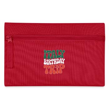 Italien Geburtstag Reise T-Shirt Design - Federtasche - Rot - Vorne