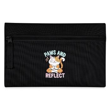 Paws And Reflect Cat Yoga Meditation - Pencil Case - black - Front