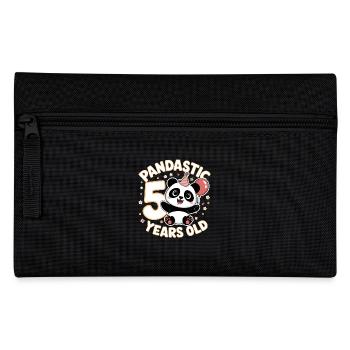 5ème anniversaire Panda Ours Panda Table 5 ans - Trousse - noir - Devant