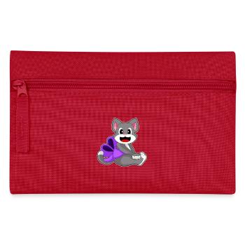 Cat Bow - Pencil Case - red - Front