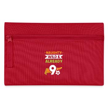 9 Jahre Geburtstag Junge Mädchen Fußball - Federtasche - Rot - Vorne