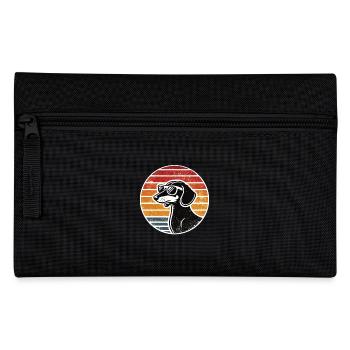 Retro Hunde Dackel Sonnenbrille Vintage Hund - Federtasche - Schwarz - Vorne