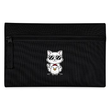 Cat with sunglasses on chicken - Pencil Case - black - Front