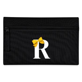 Letter r yellow bow - Pencil Case - black - Front