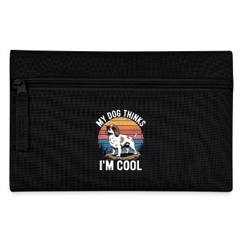 Épagneul Breton Mon chien pense que je suis cool - Trousse - noir - Devant