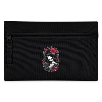 Gothic Beauty with Carmine Roses - Pencil Case - black - Front