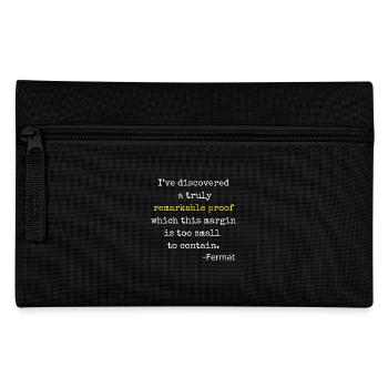 Citation mathématique drôle Citation de Fermat Humour de mathématicien - Trousse - noir - Devant