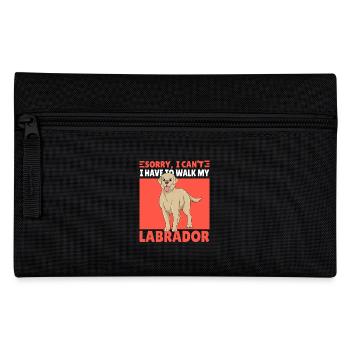 Lustiger Labrador Spruch Geschenk Hund Gassi - Federtasche - Schwarz - Vorne
