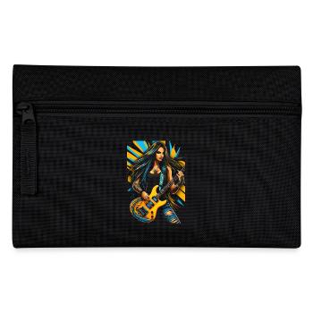 Wild guitar diva with electric guitar - Pencil Case - black - Front