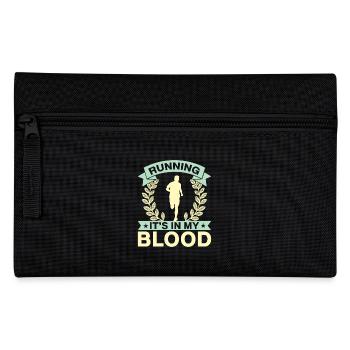 Running It ́s In My Blood Marathon Runner Gift - Pencil Case - black - Front