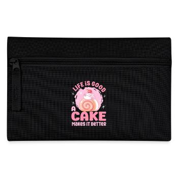 Pastry Lover life Is Good Cake Makes Better Gift - Pencil Case - black - Front