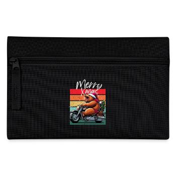 Joyeux Noël Moto Moto Ours Rétro Noël - Trousse - noir - Devant