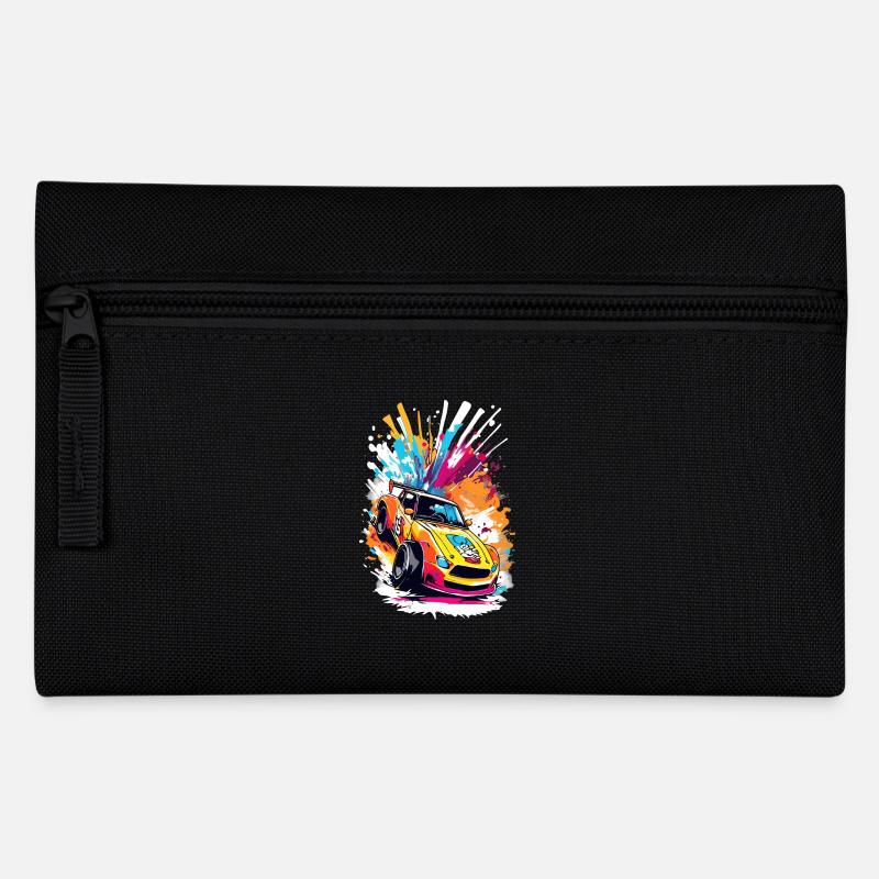 Retro Drift Car – Living Racing Art Splash Art - Federtasche - Schwarz