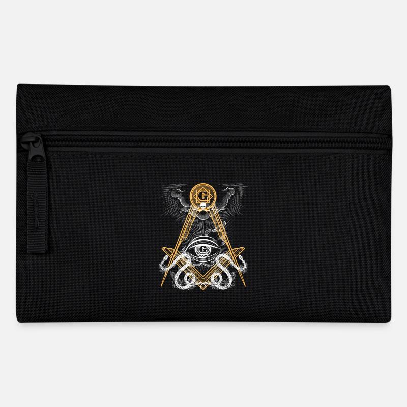 Kompasse, Schlangen und Auge - Federtasche - Schwarz