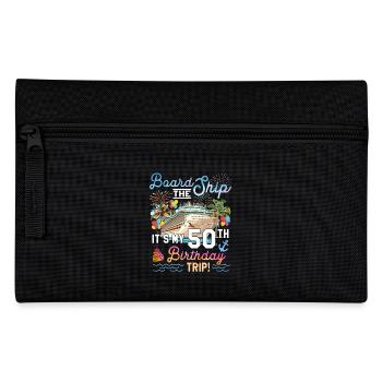 50th Birthday Cruise Ship Party Trip Fun Design - Federtasche - Schwarz - Vorne