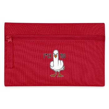 Stinkefinger Huhn Spruch - Federtasche - Rot - Vorne