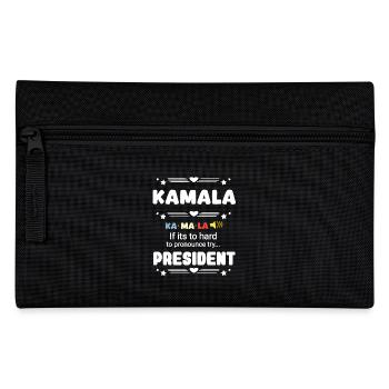 Kamala President funny hard to pronounce - Pencil Case - black - Front