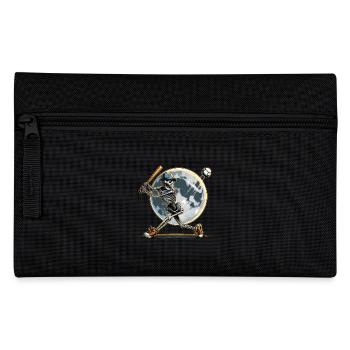 Halloween Baseball Horror Skeleton Baseball Player - Pencil Case - black - Front