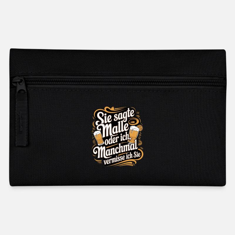Sie sagte Malle oder ich lustiger Mallorca Spruch - Federtasche - Schwarz