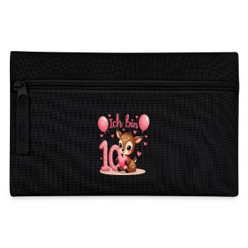 Süßes Reh Ich bin 10 Kinder 10. Geburtstag Mädchen - Federtasche - Schwarz - Vorne