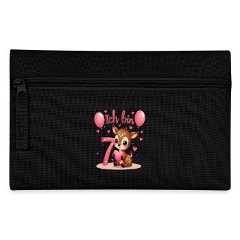 Cerf mignon J’ai 7 enfants 7ème anniversaire fille - Trousse - noir - Devant