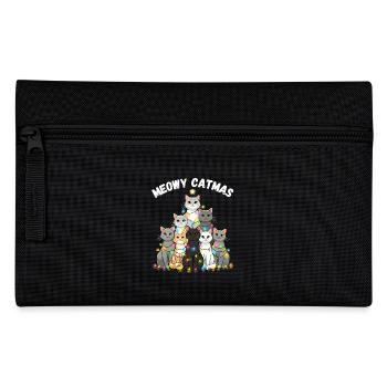 Meowy Catmas Christmas Cats Christmas Tree - Pencil Case - black - Front