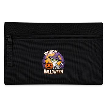 Purry Halloween Cat Witch Pumpkin Purr Sweet - Pencil Case - black - Front
