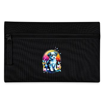 Cute puppy with lotus flowers - Pencil Case - black - Front