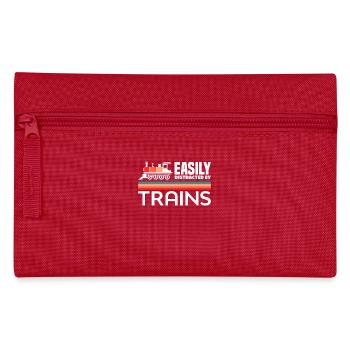 Easily Distracted By Trains Retro-Lok - Pencil Case - red - Front