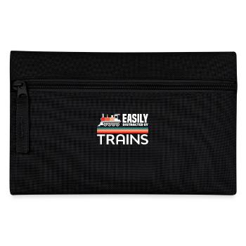 Easily Distracted By Trains Retro-Lok - Pencil Case - black - Front