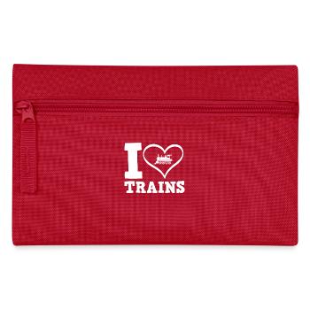 I love trains locomotive railway - Pencil Case - red - Front