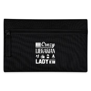 Librarian Crazy Librarian Lady - Pencil Case - black - Front