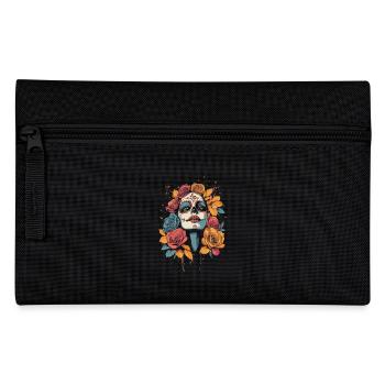 La Catrina with red and yellow flowers - Pencil Case - black - Front