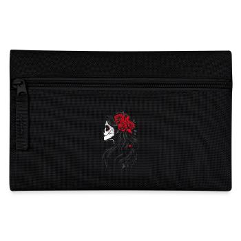 La Catrina side view with red roses - Pencil Case - black - Front
