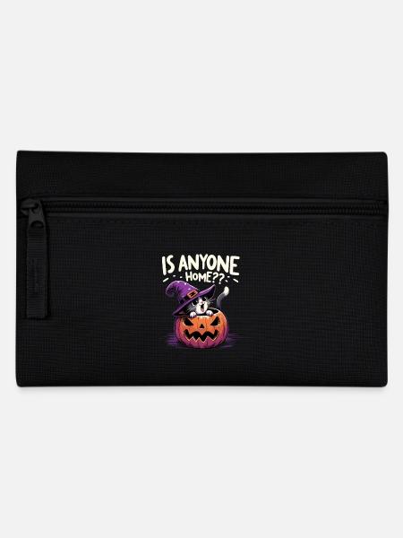 Halloween Katze Hexenhut Hexe Fratze Niedlich Fun - Federtasche - Schwarz