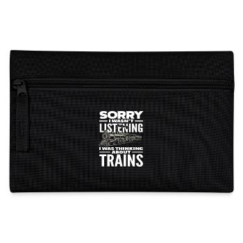 Sorry I've been thinking about trains - Pencil Case - black - Front